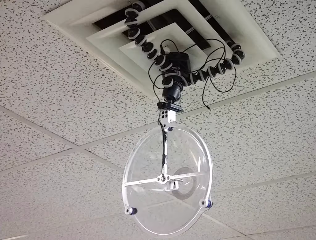 Sound Shark suspended from air vent.