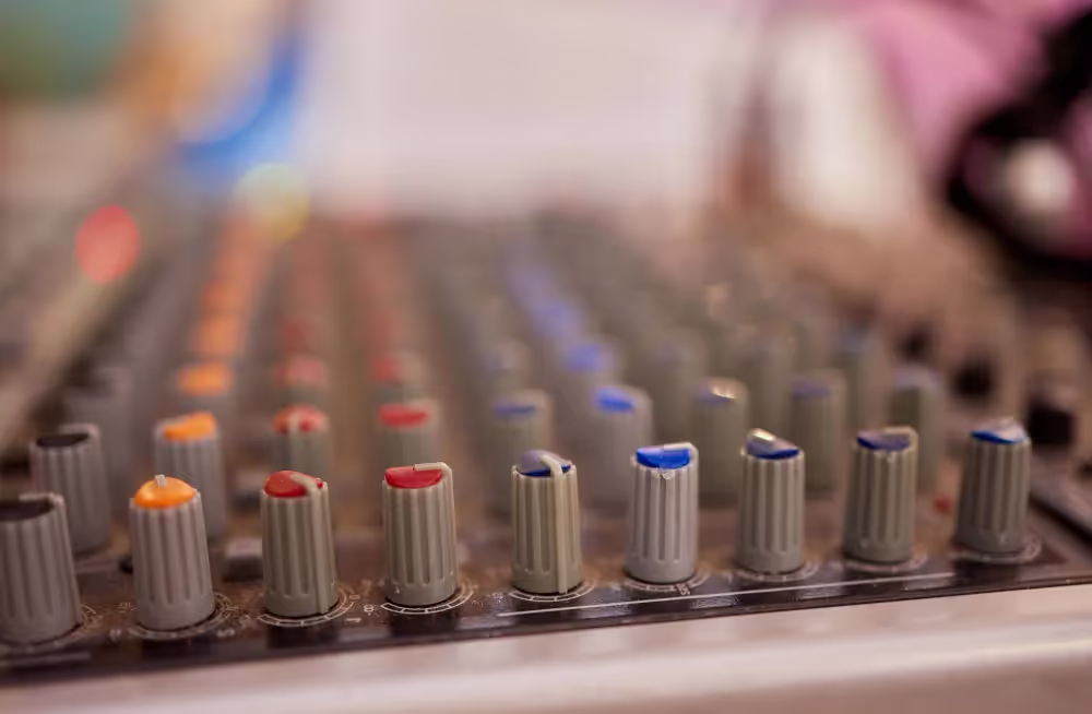 knobs of a sound board